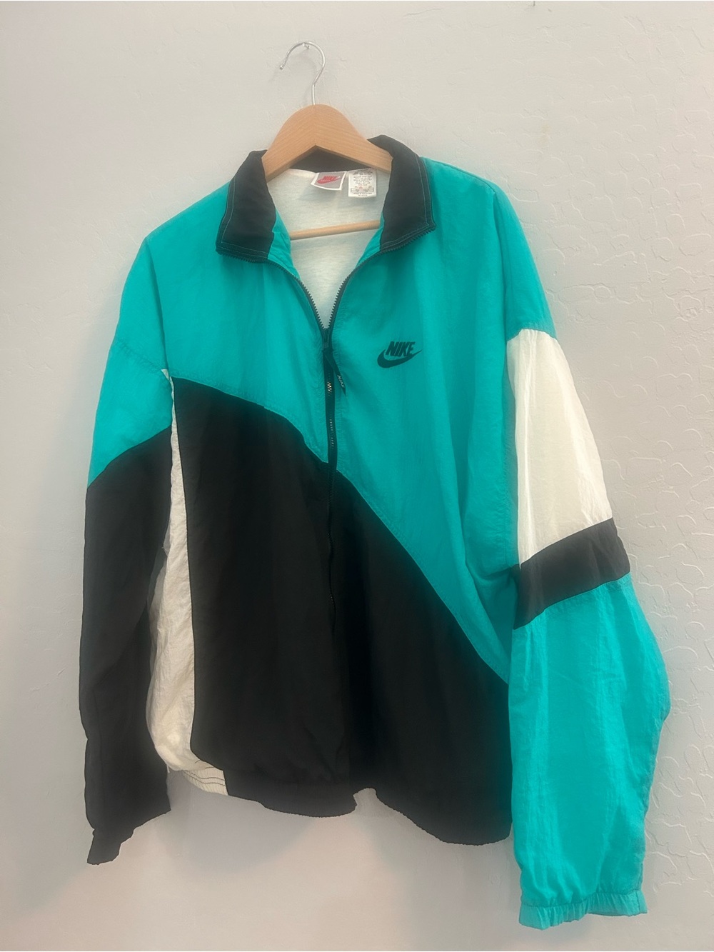 Nike Teal and Black Colorblock Windbreaker Jacket